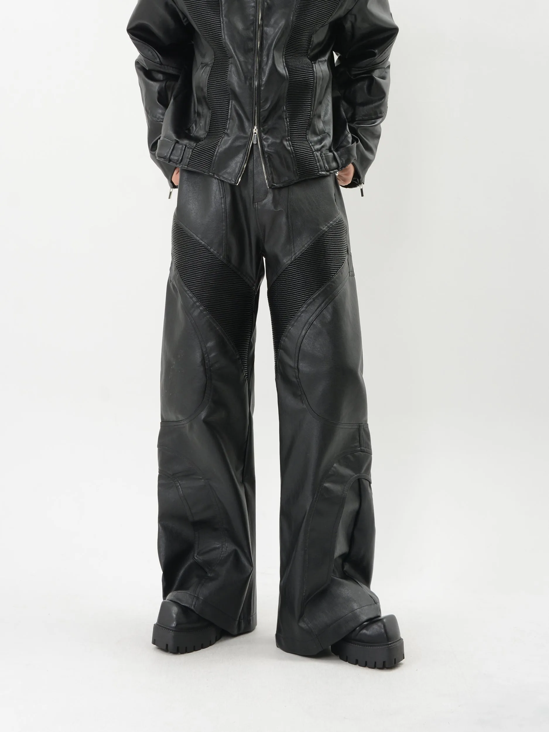 【24s Oct.】Loose PU Leather Pants