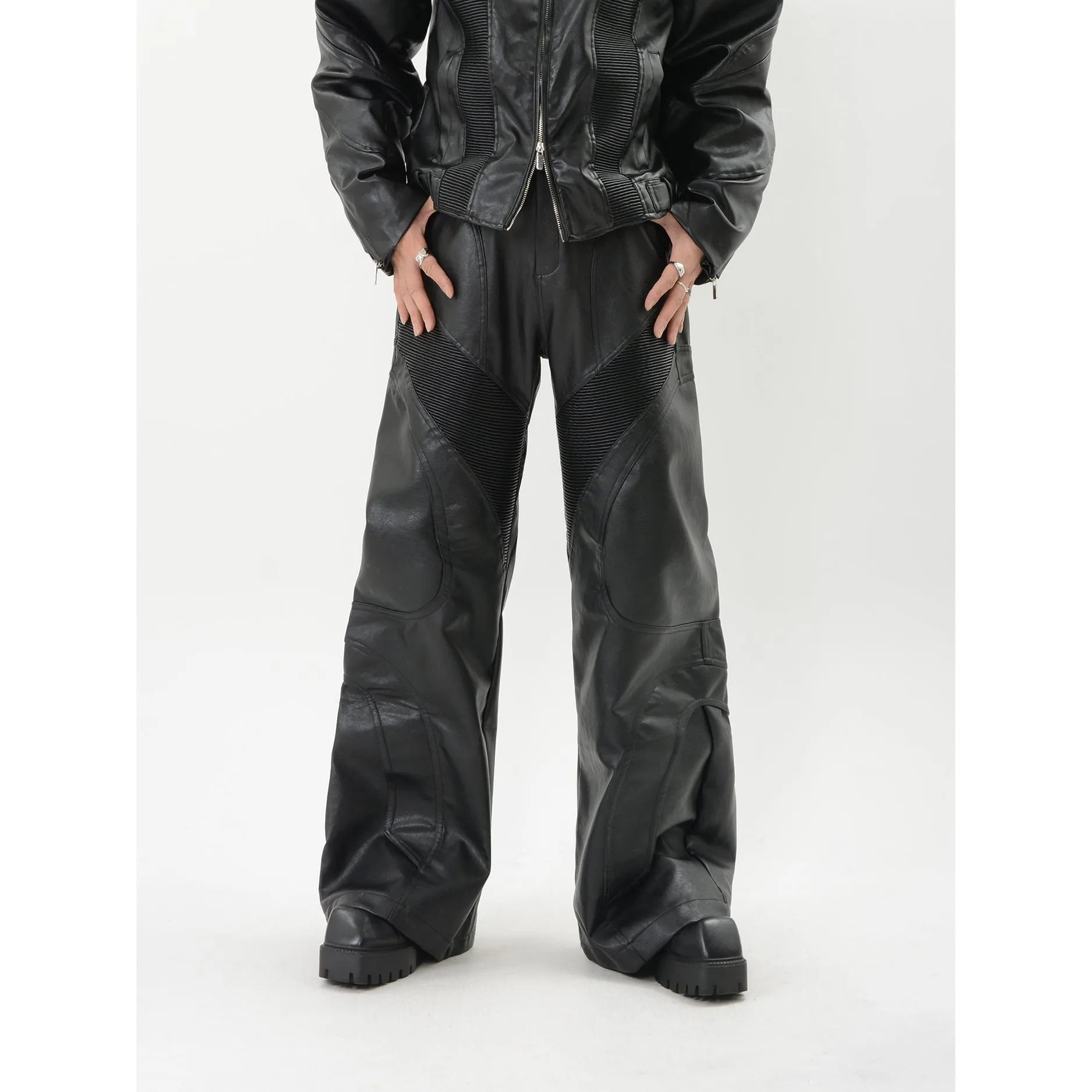 【24s Oct.】Loose PU Leather Pants