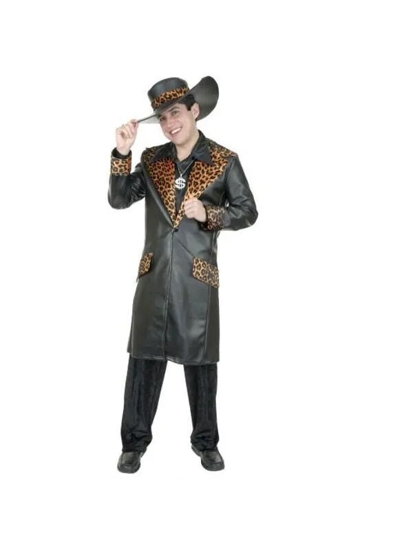 Adult Leather Cheetah Pimp Suit Costume