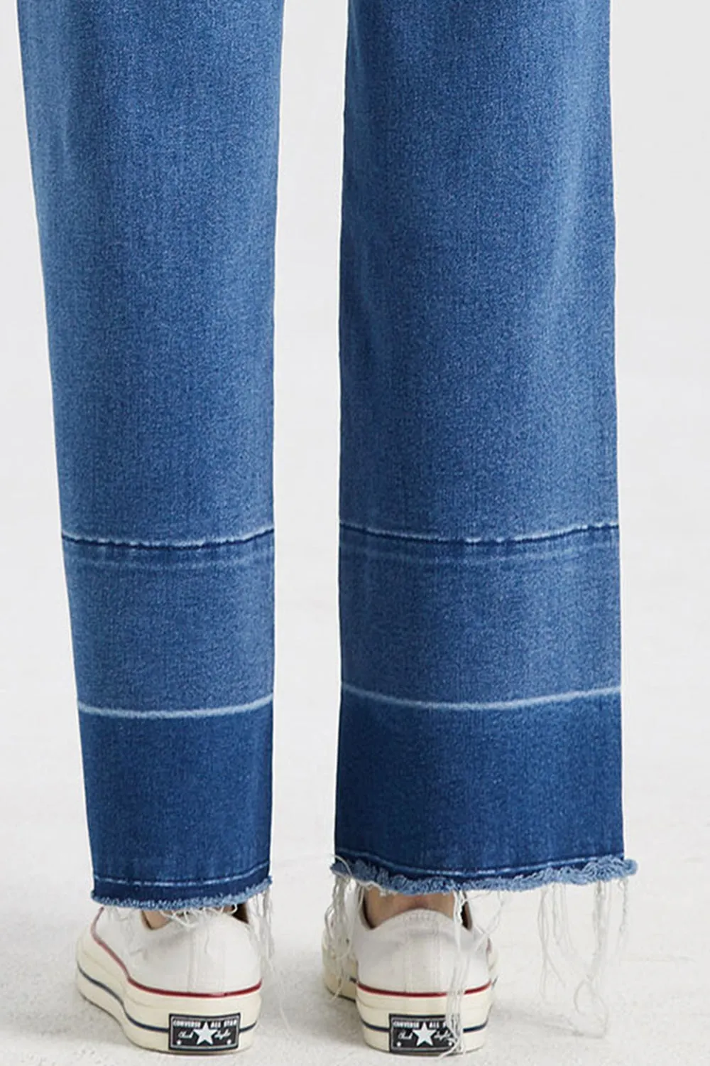 BAYEAS High Waist Release Hem Wide Leg Jeans