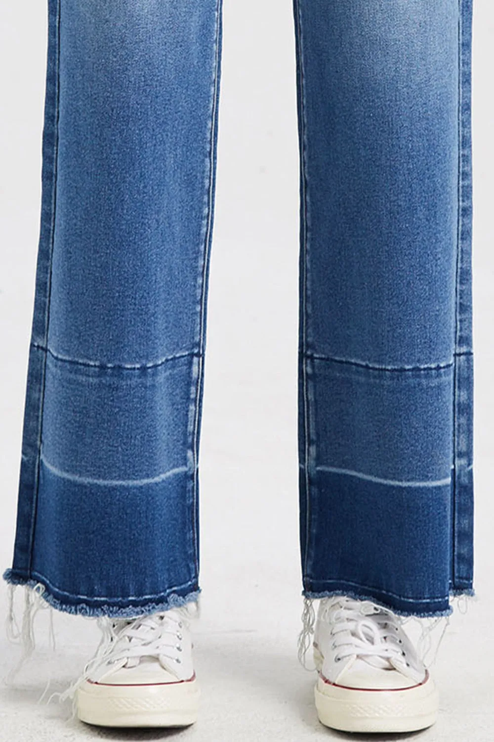 BAYEAS High Waist Release Hem Wide Leg Jeans