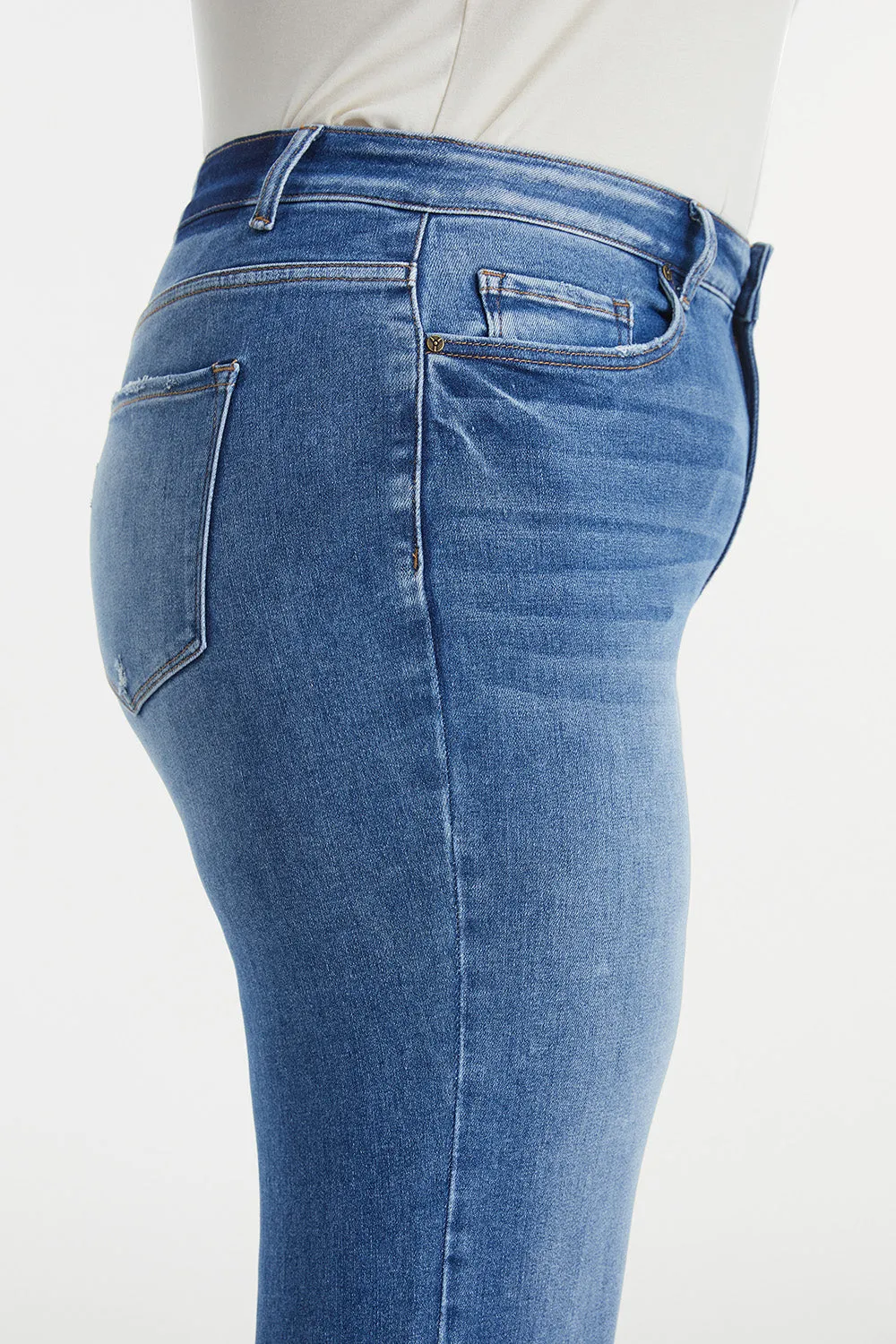 BAYEAS High Waist Release Hem Wide Leg Jeans