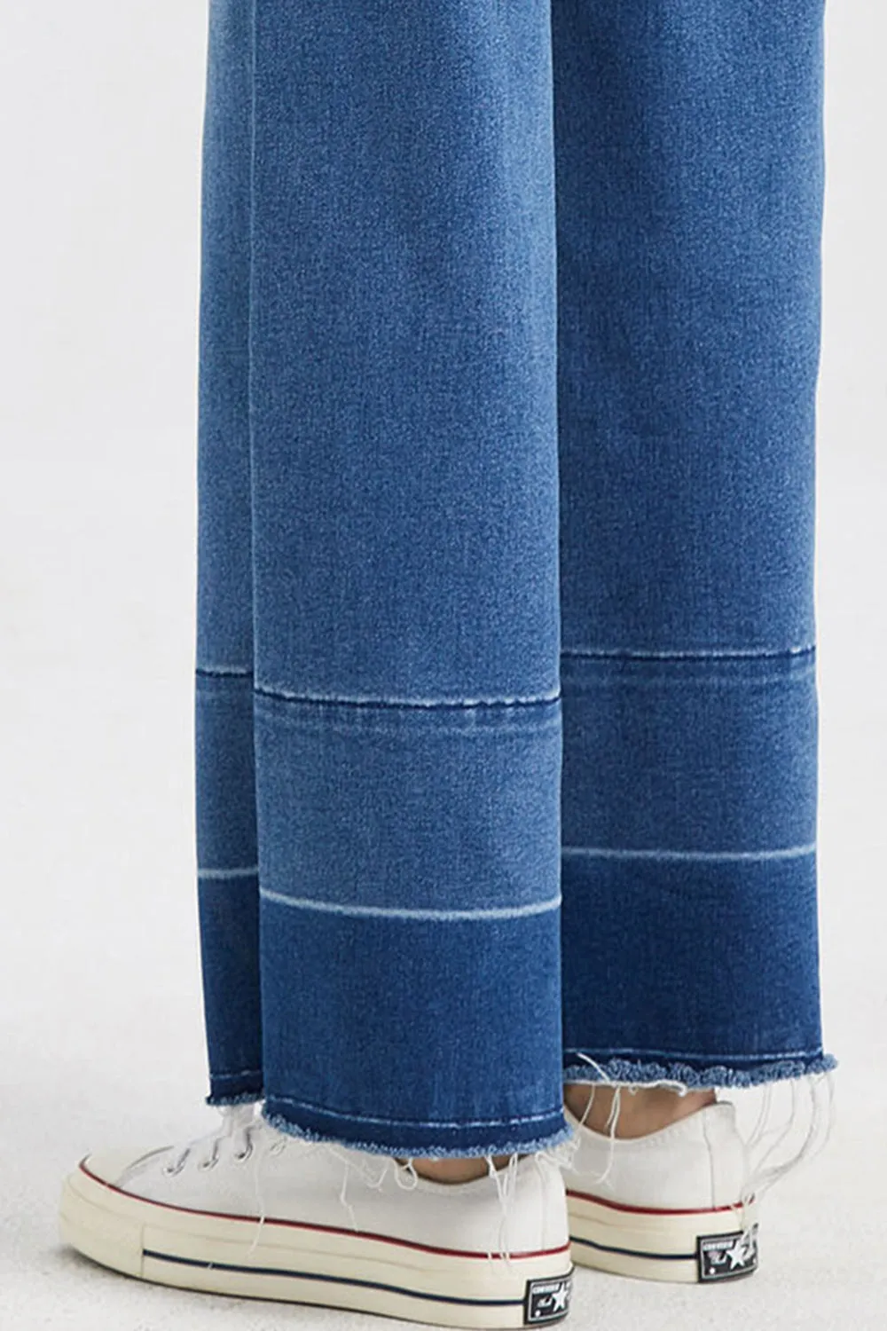 BAYEAS High Waist Release Hem Wide Leg Jeans
