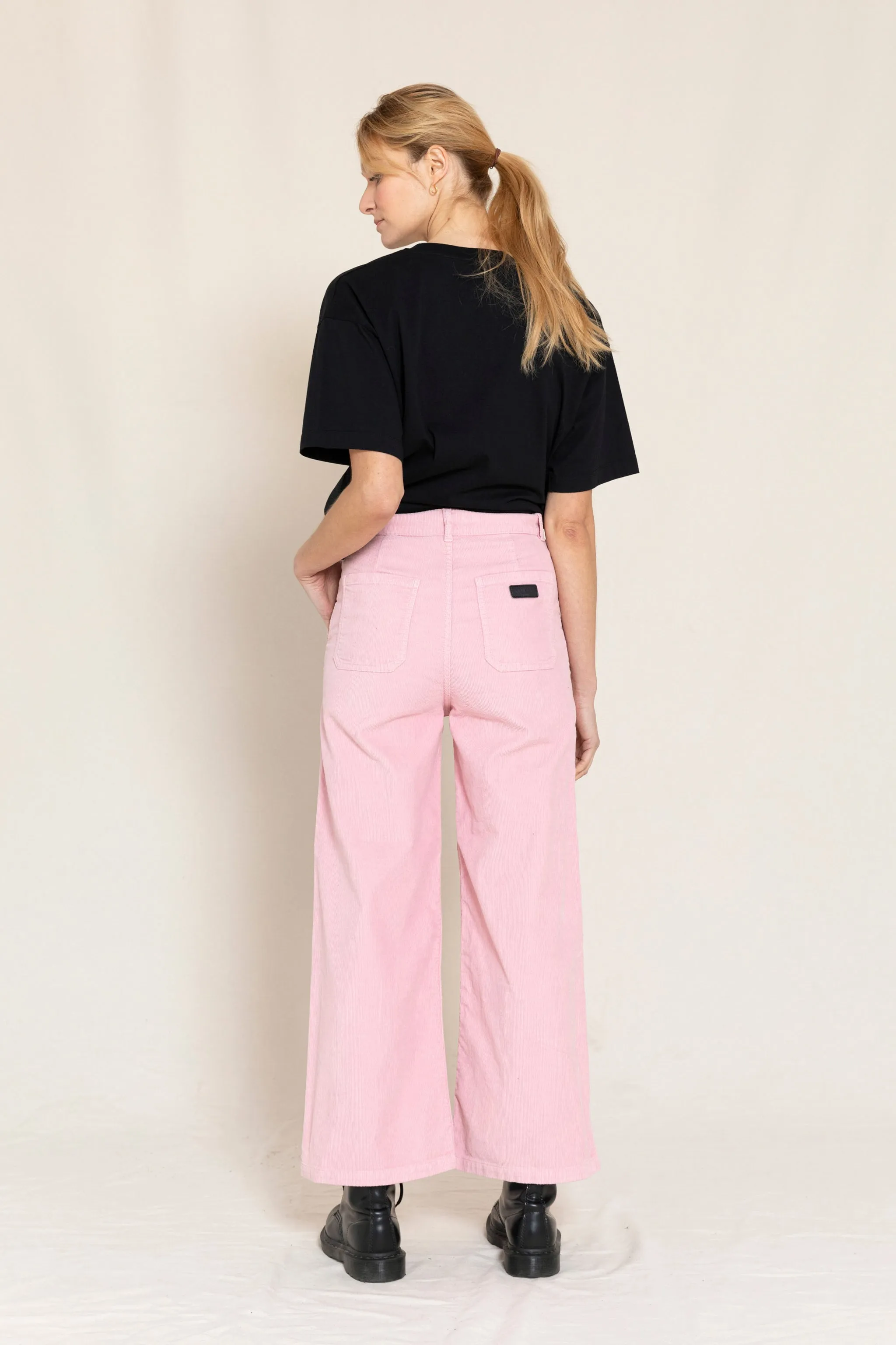 CHARLIE Candy Pink Cord - Loose Fit Cropped Pants