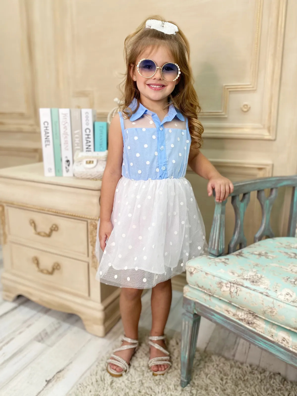 Dots On The Line Sleeveless Tutu Dress