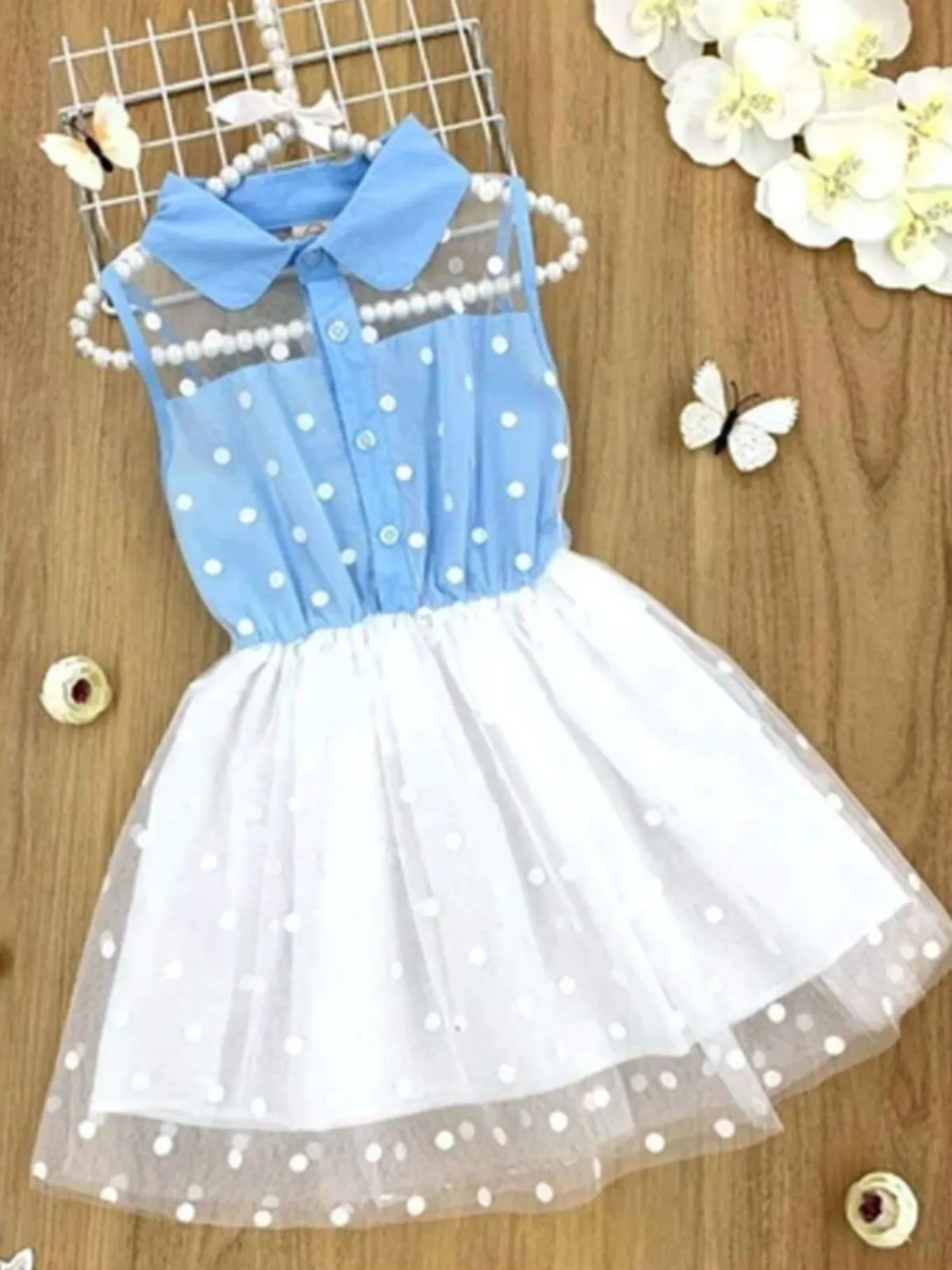 Dots On The Line Sleeveless Tutu Dress