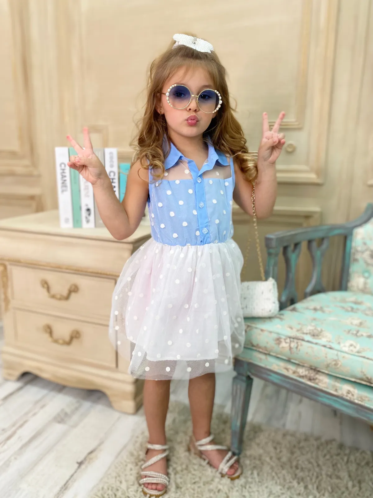 Dots On The Line Sleeveless Tutu Dress