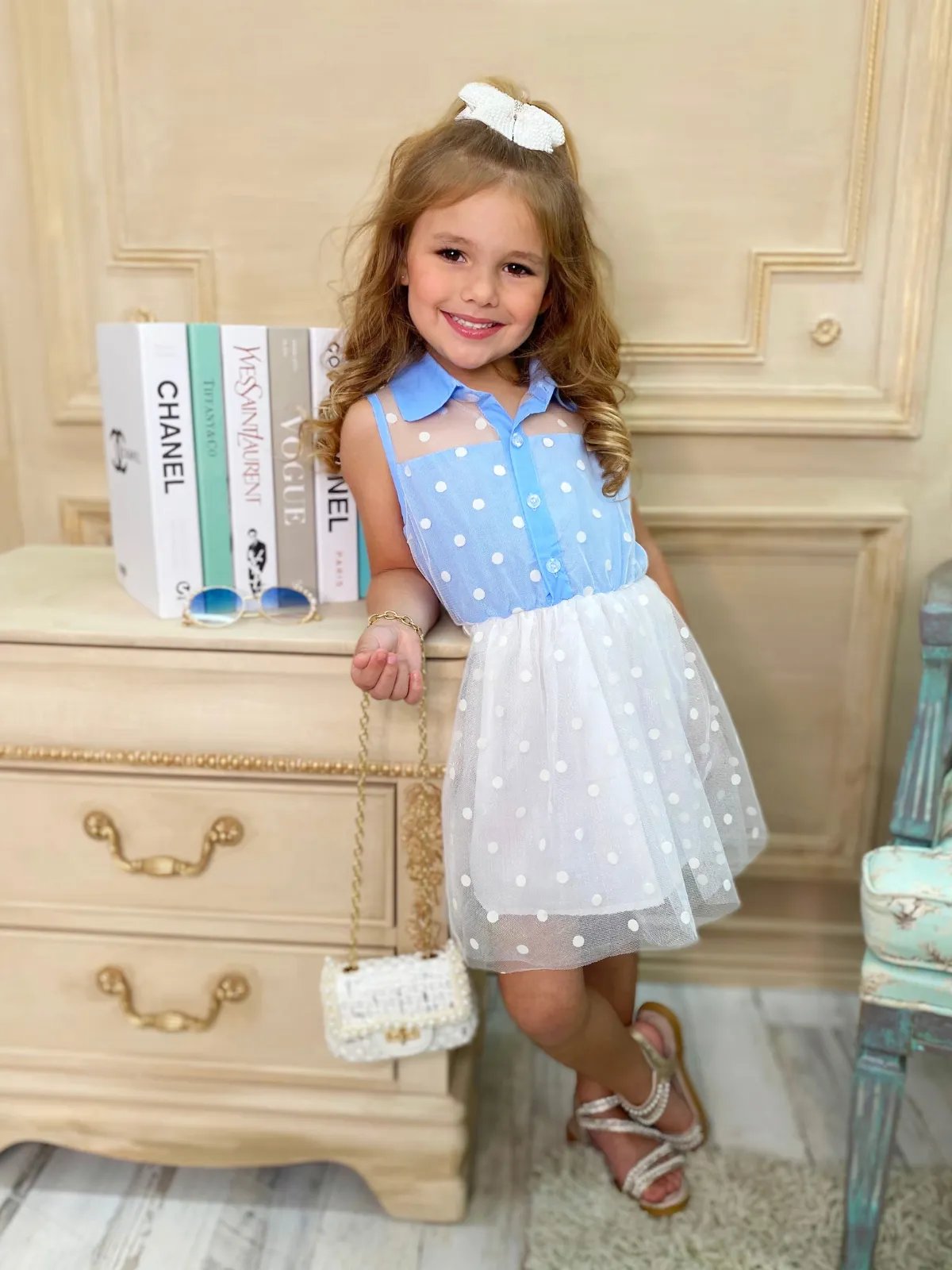 Dots On The Line Sleeveless Tutu Dress
