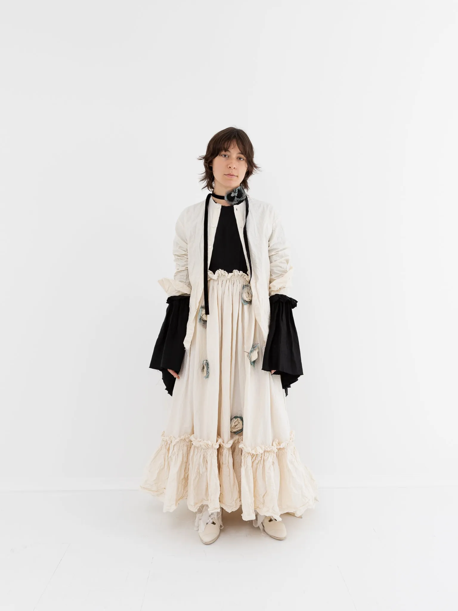 Elena Dawson No Collar Shirt in Cream