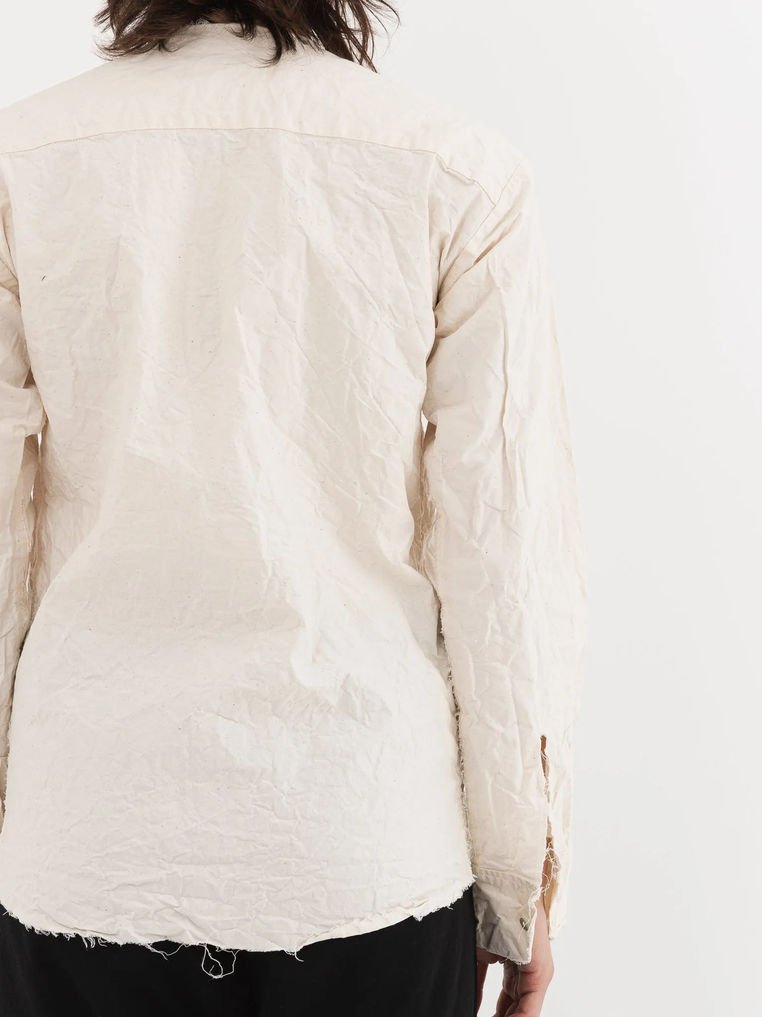 Elena Dawson No Collar Shirt in Cream