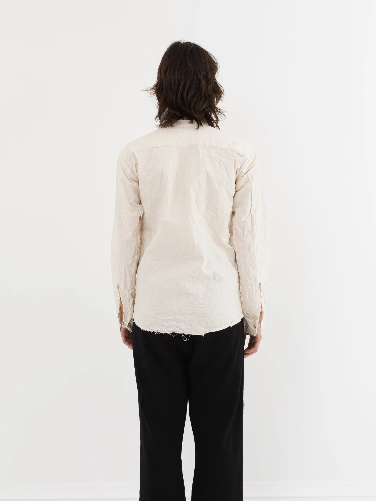 Elena Dawson No Collar Shirt in Cream