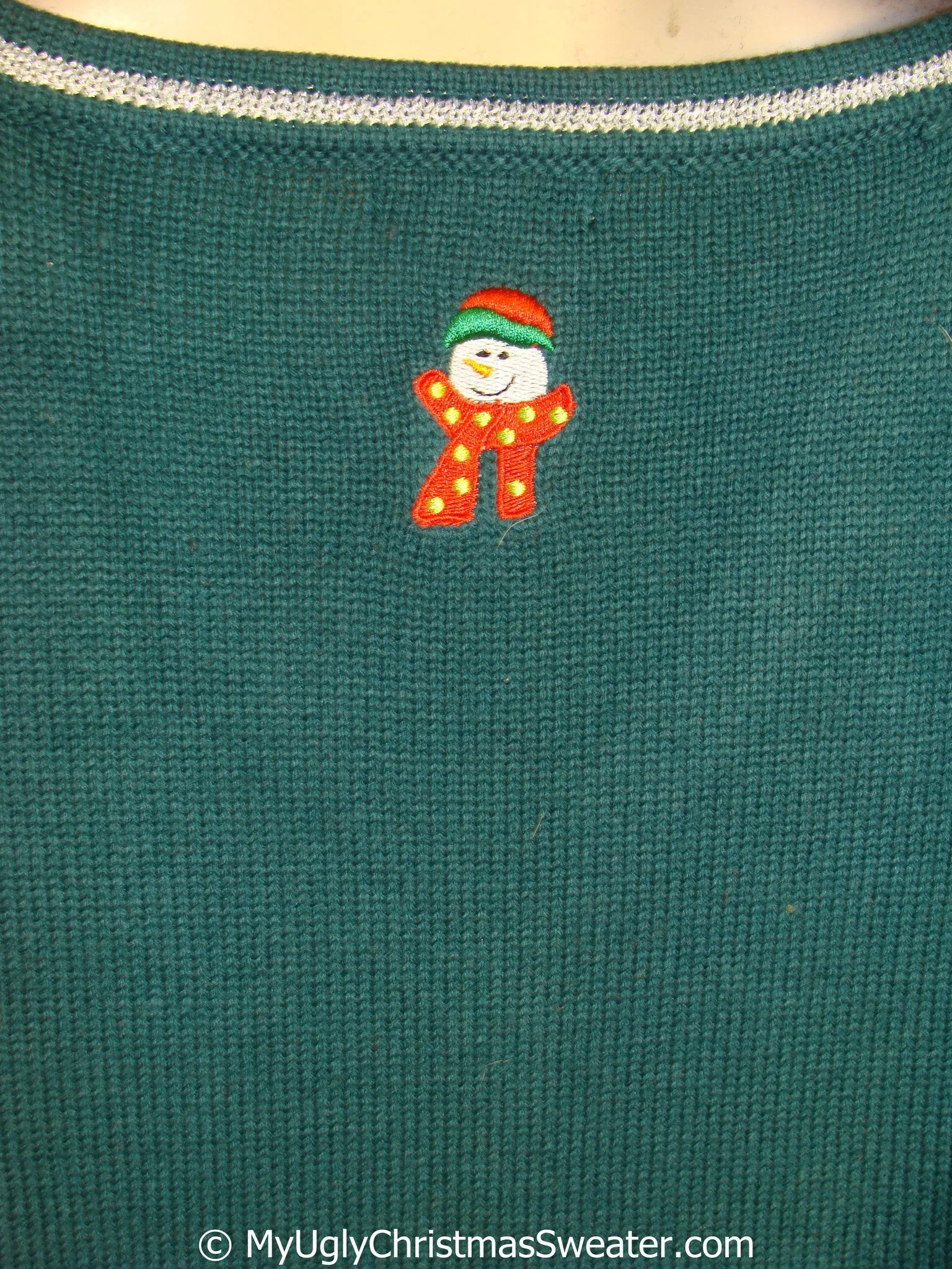 Funny Green Christmas Sweater Vest with Snowmen