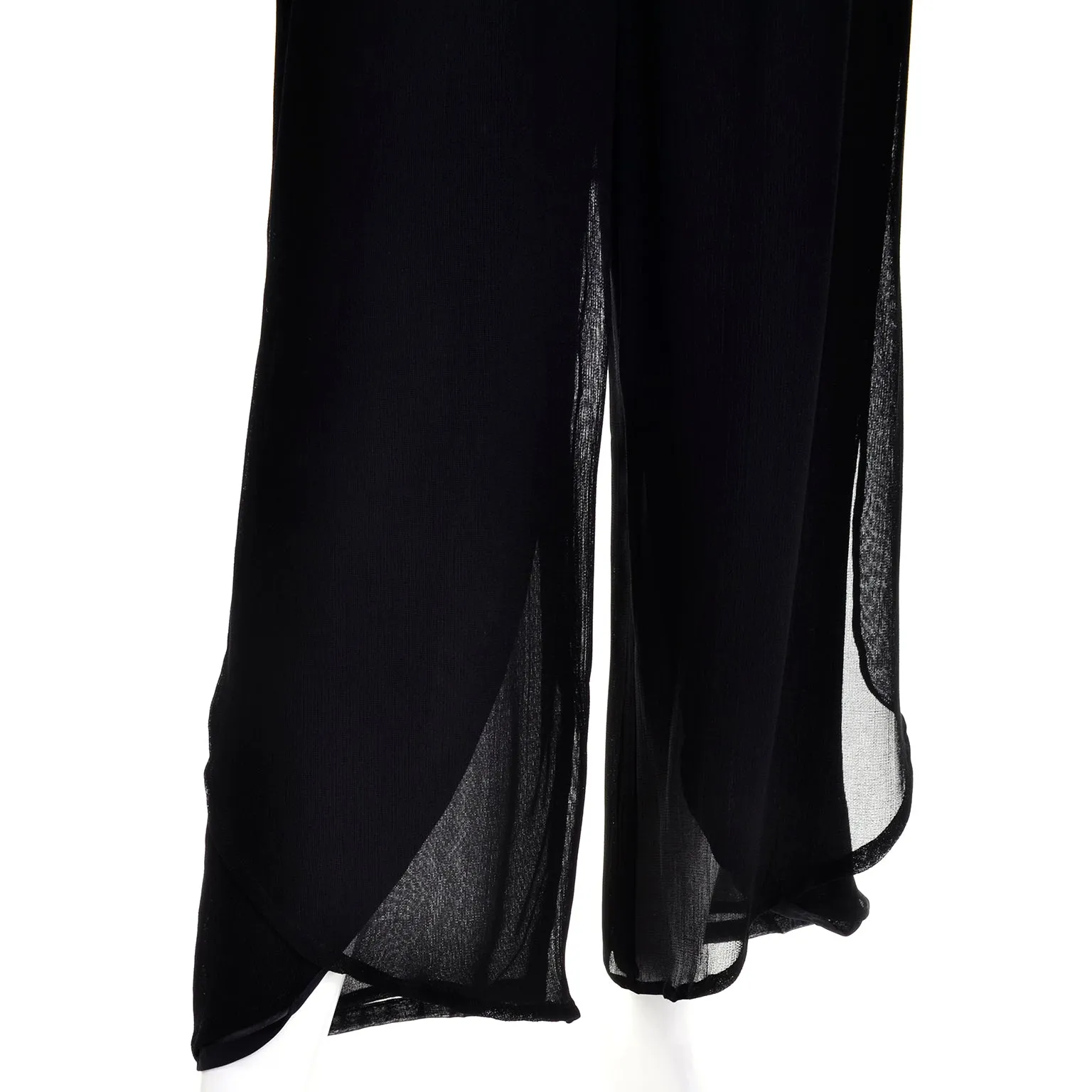 Giorgio Armani Black Sheer Crepe Evening Pants Tunic Ensemble