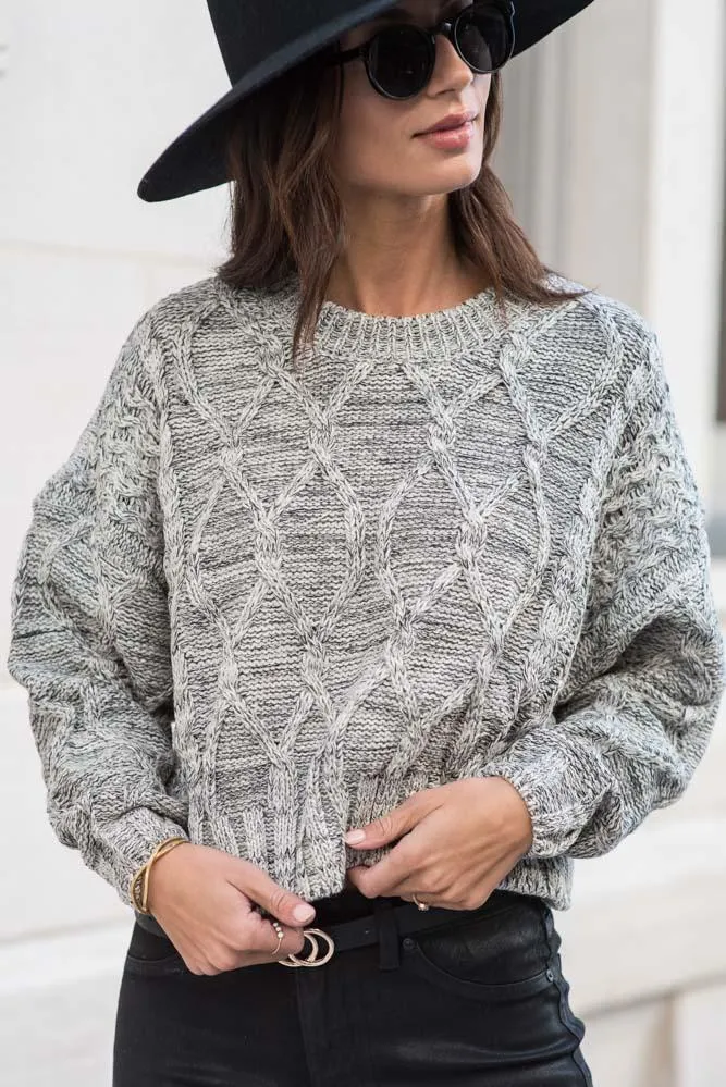 Hannah Cable Knit Sweater in Ivory - FINAL SALE