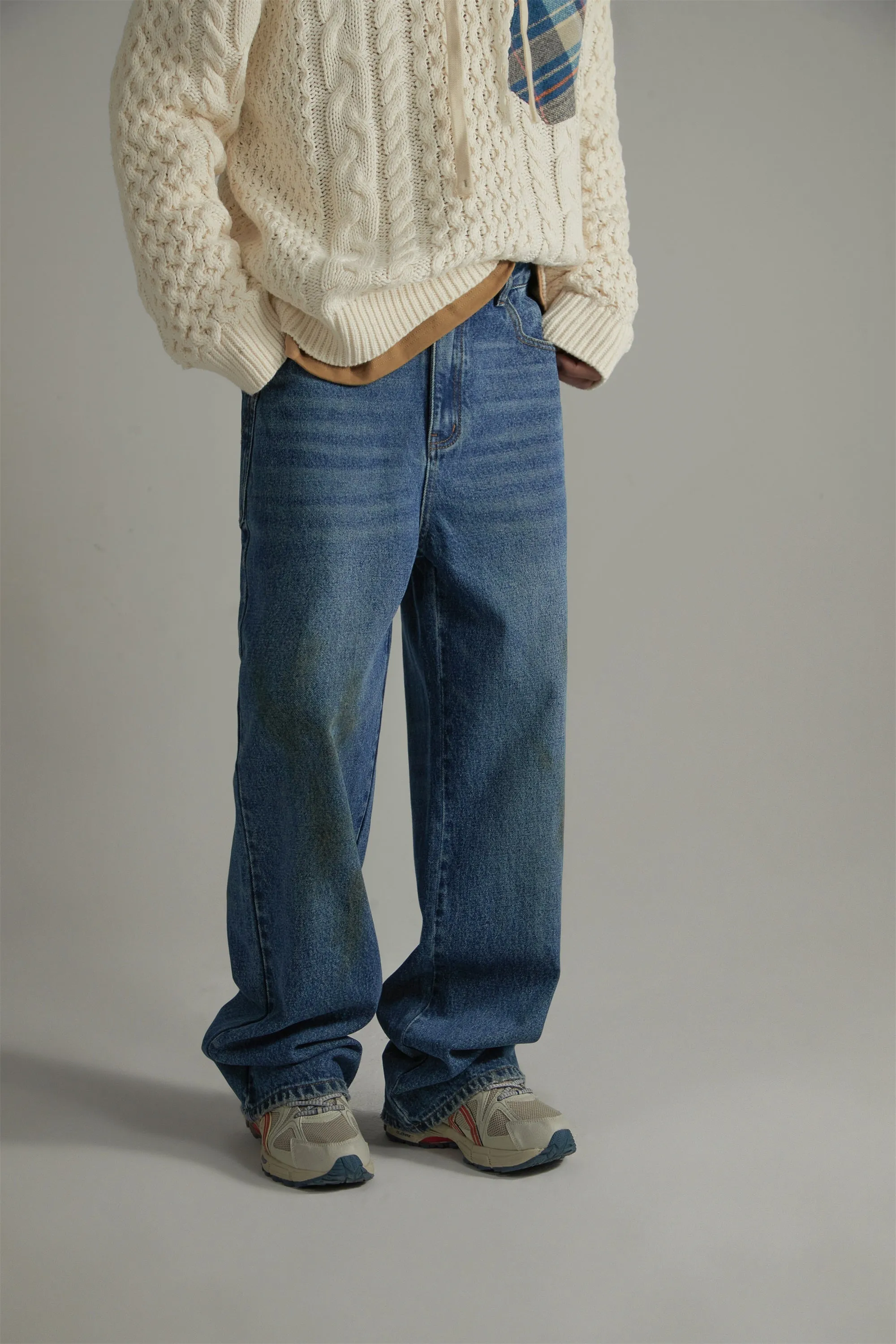 High-Waisted Denim Jeans