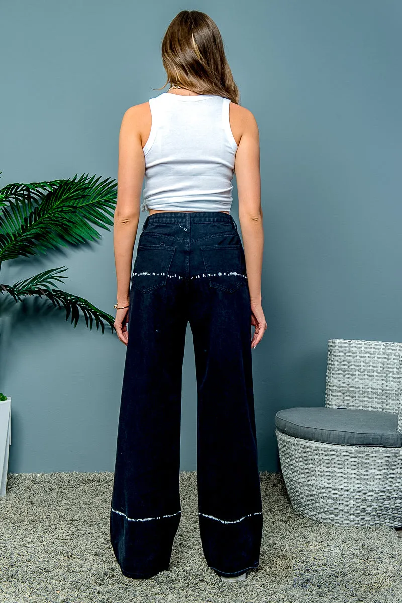 'Horizon Wash' High Waist Denim Jeans in Black (SFR-11101)