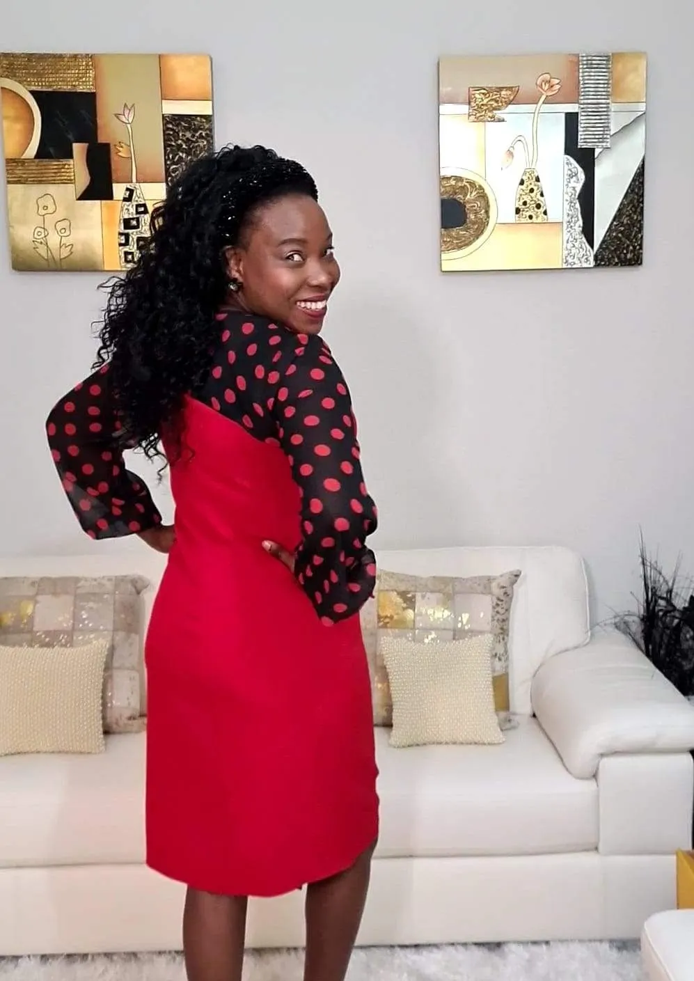 Jessica Button Red Polka Dot Dress