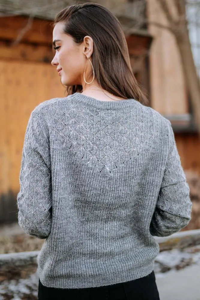 Knit Detailed Sweater in Grey