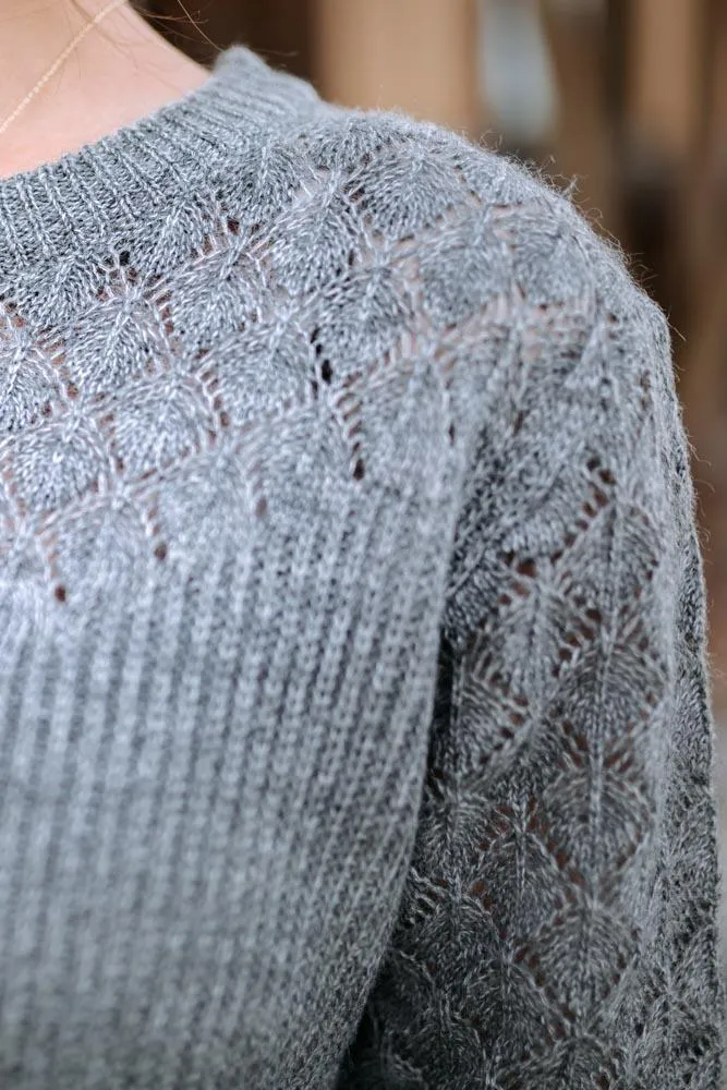 Knit Detailed Sweater in Grey