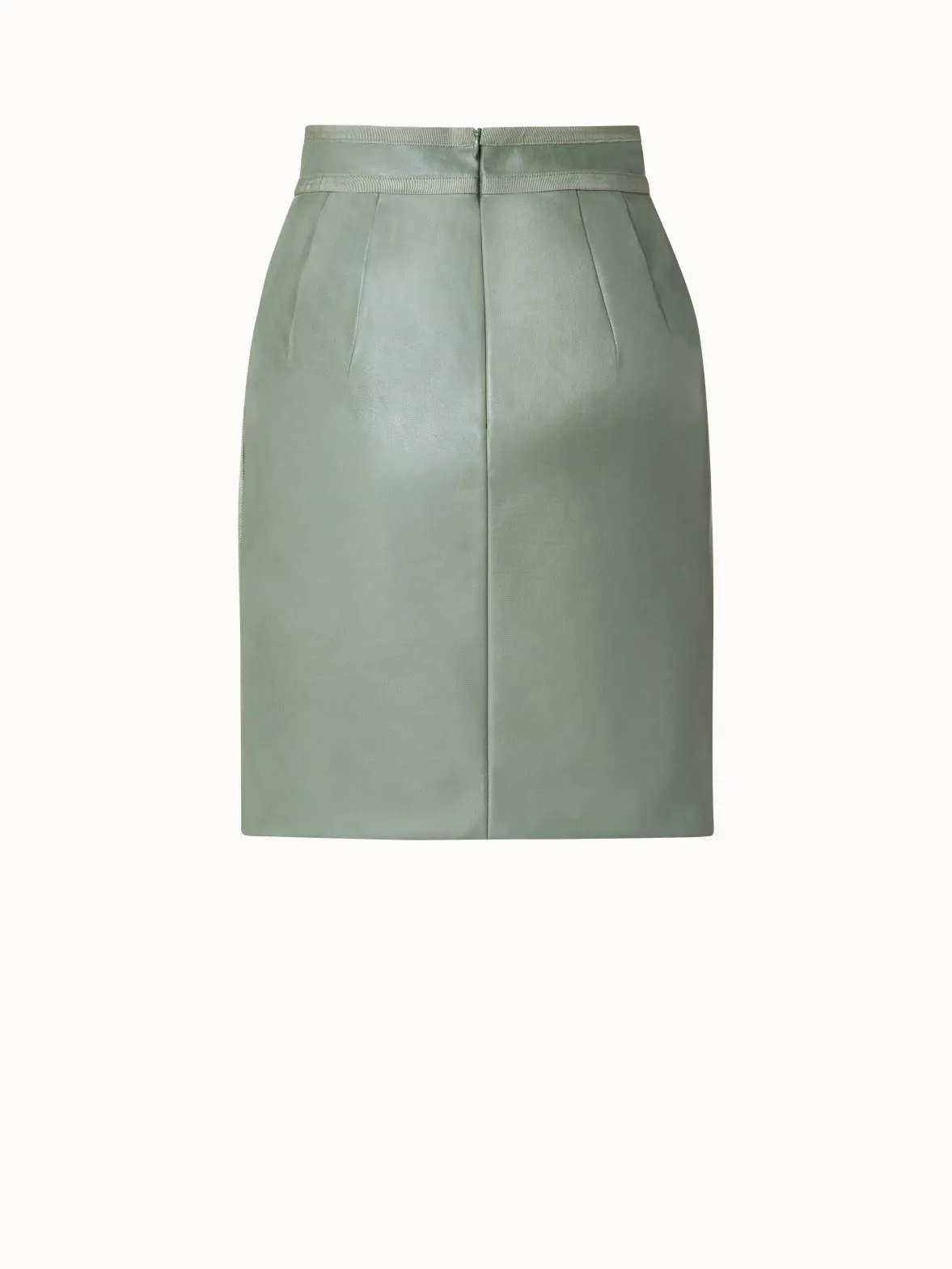 Lambskin Leather Short Skirt