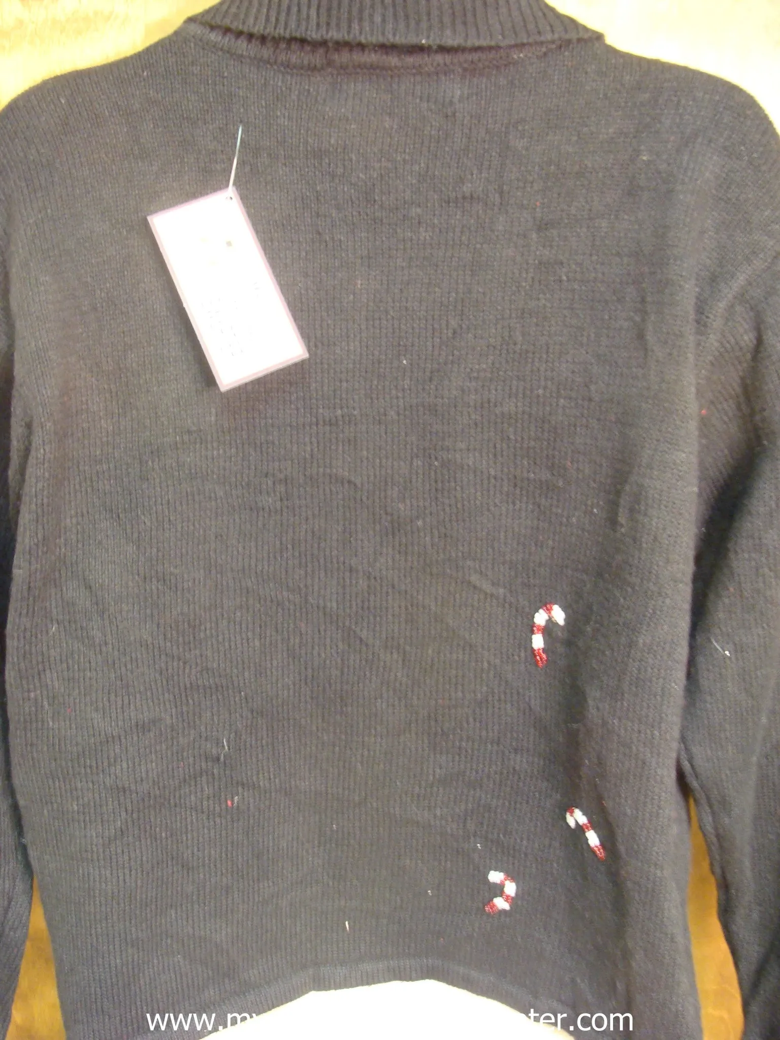 Large Santa with Candy Canes Cute Christmas Sweater
