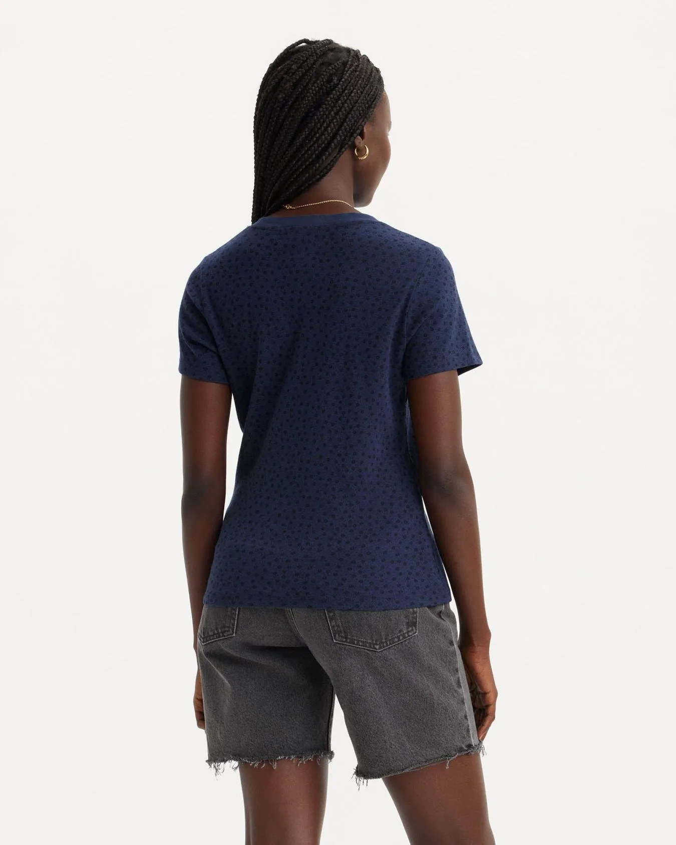 Levi's® Womens Ribbed Baby Tee - Belissima Ditsy Naval Academy