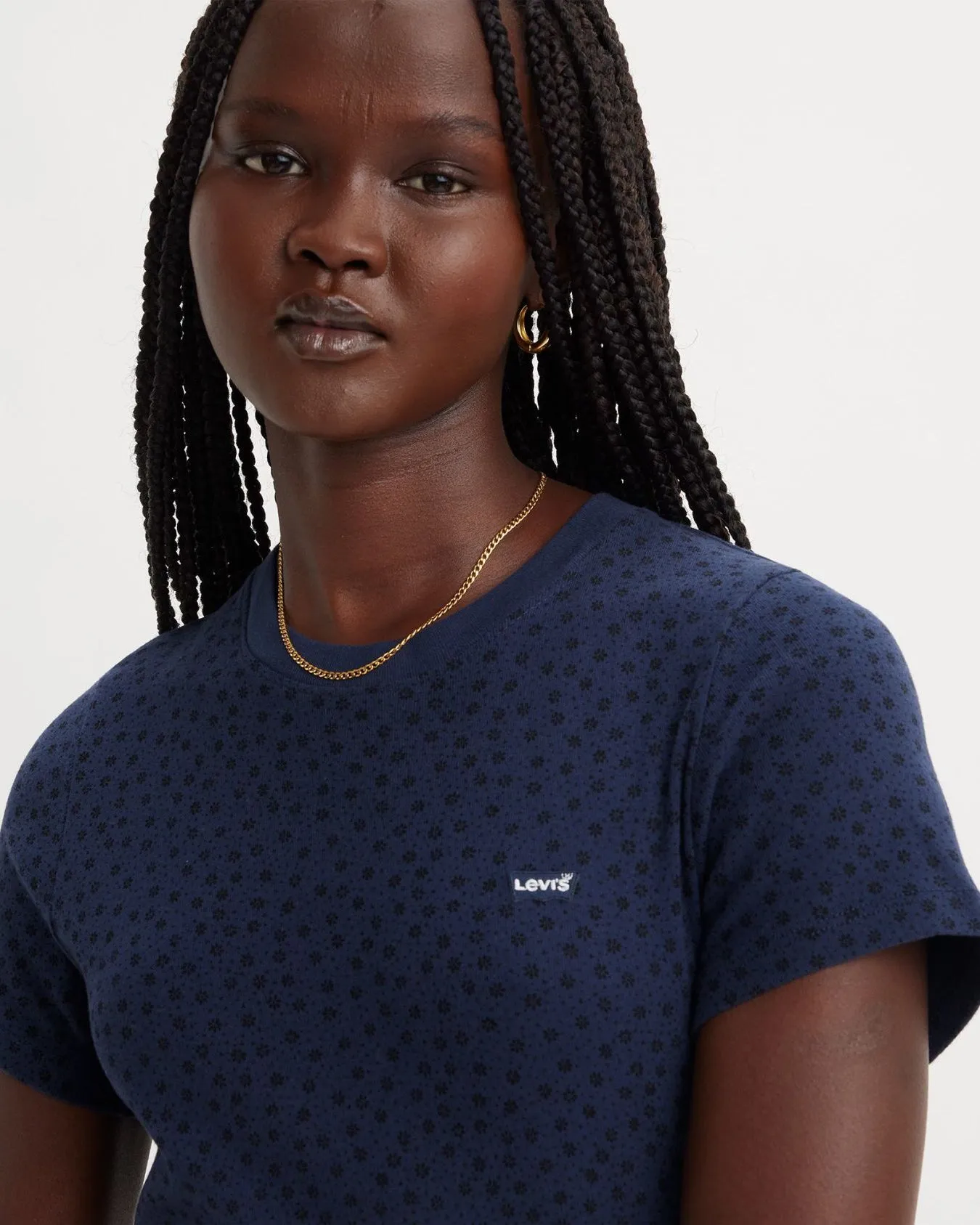Levi's® Womens Ribbed Baby Tee - Belissima Ditsy Naval Academy
