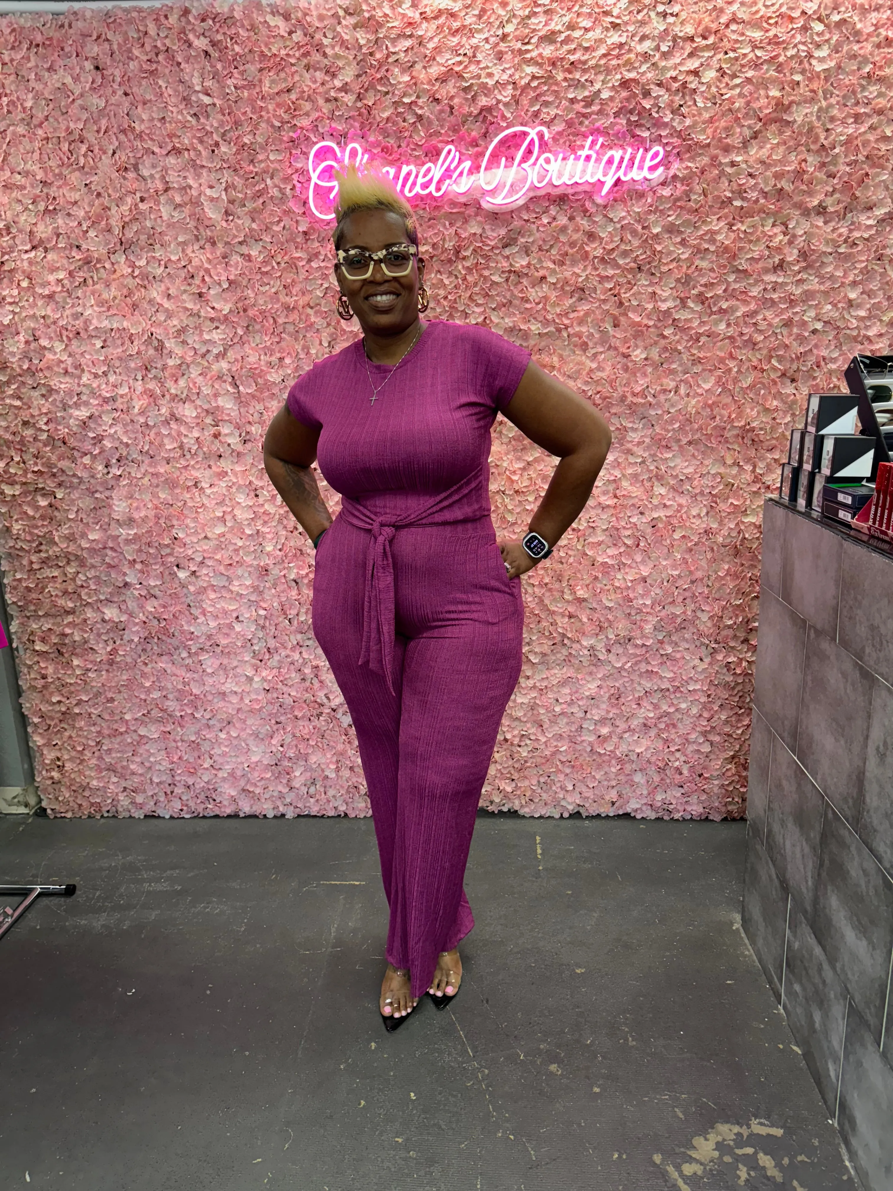 Magenta 2Pc Pants Set