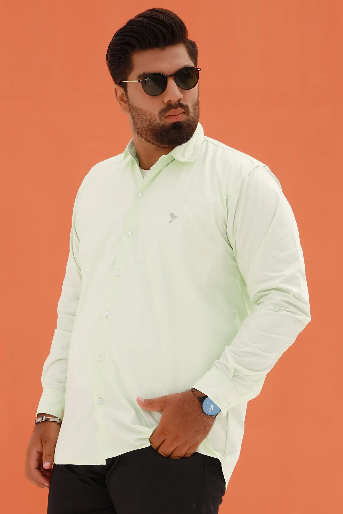Meadow Green Button Down Shirt (Plus Size) - S22 - MS0053P