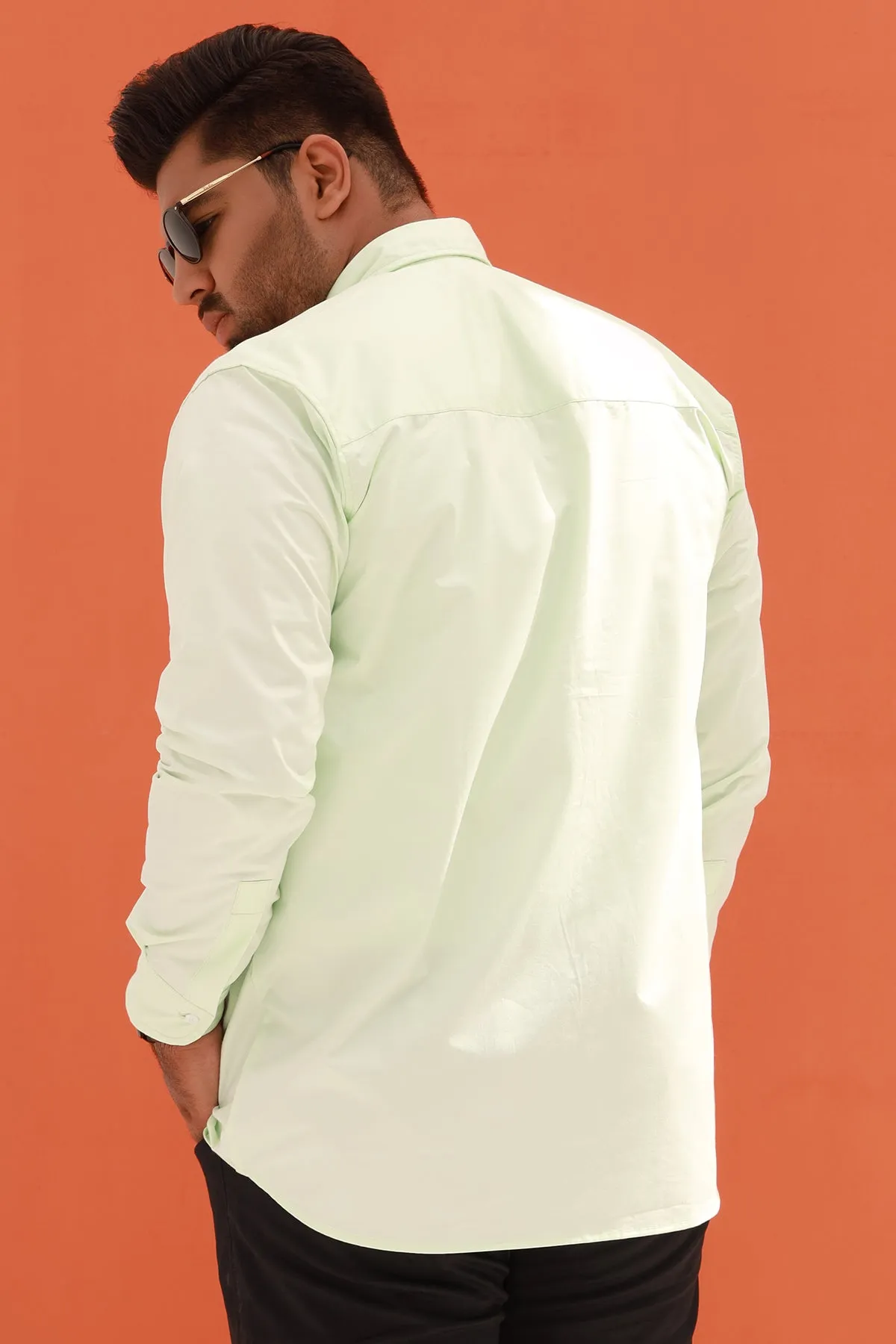 Meadow Green Button Down Shirt (Plus Size) - S22 - MS0053P