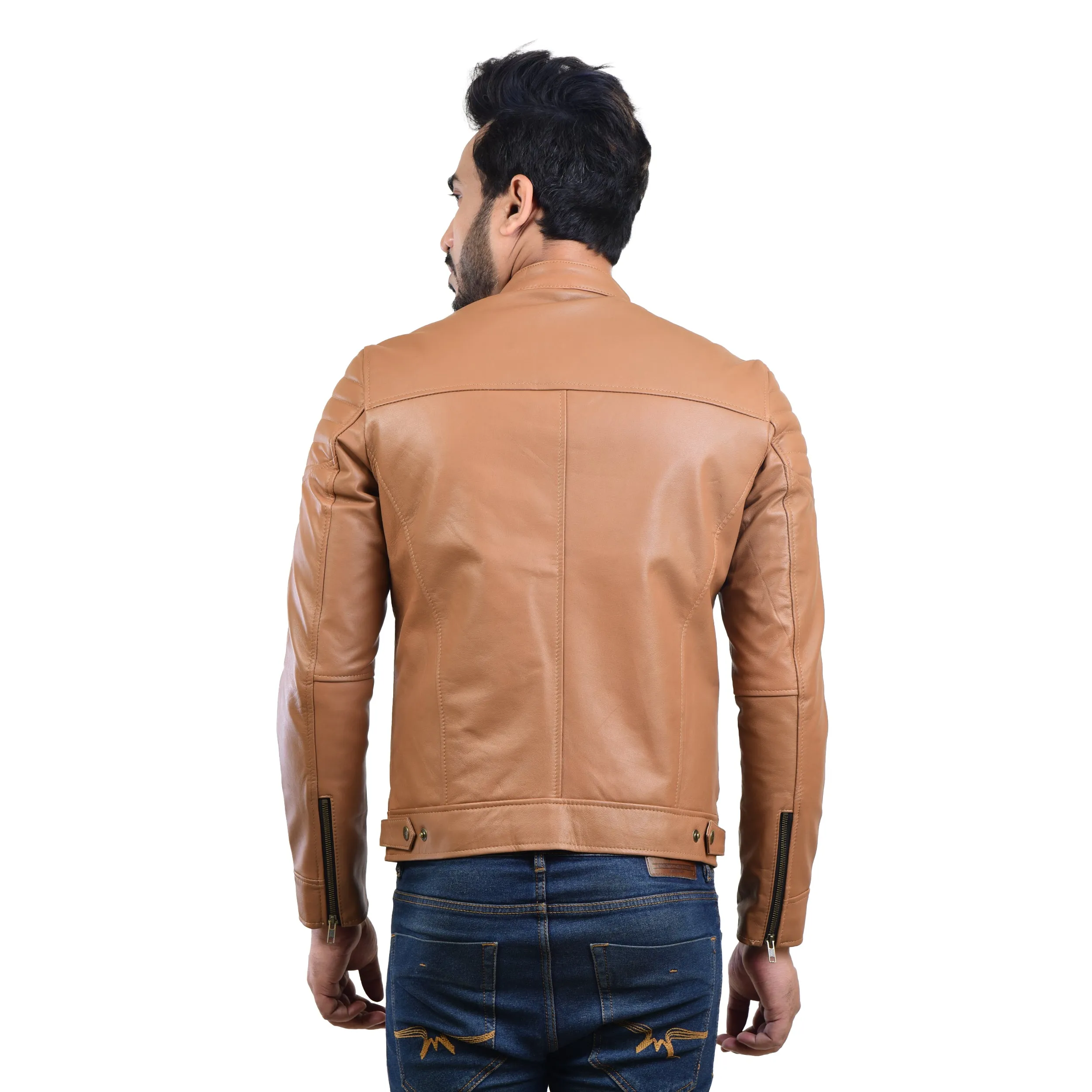 MENS LEATHER JACKET 410146(TAN)