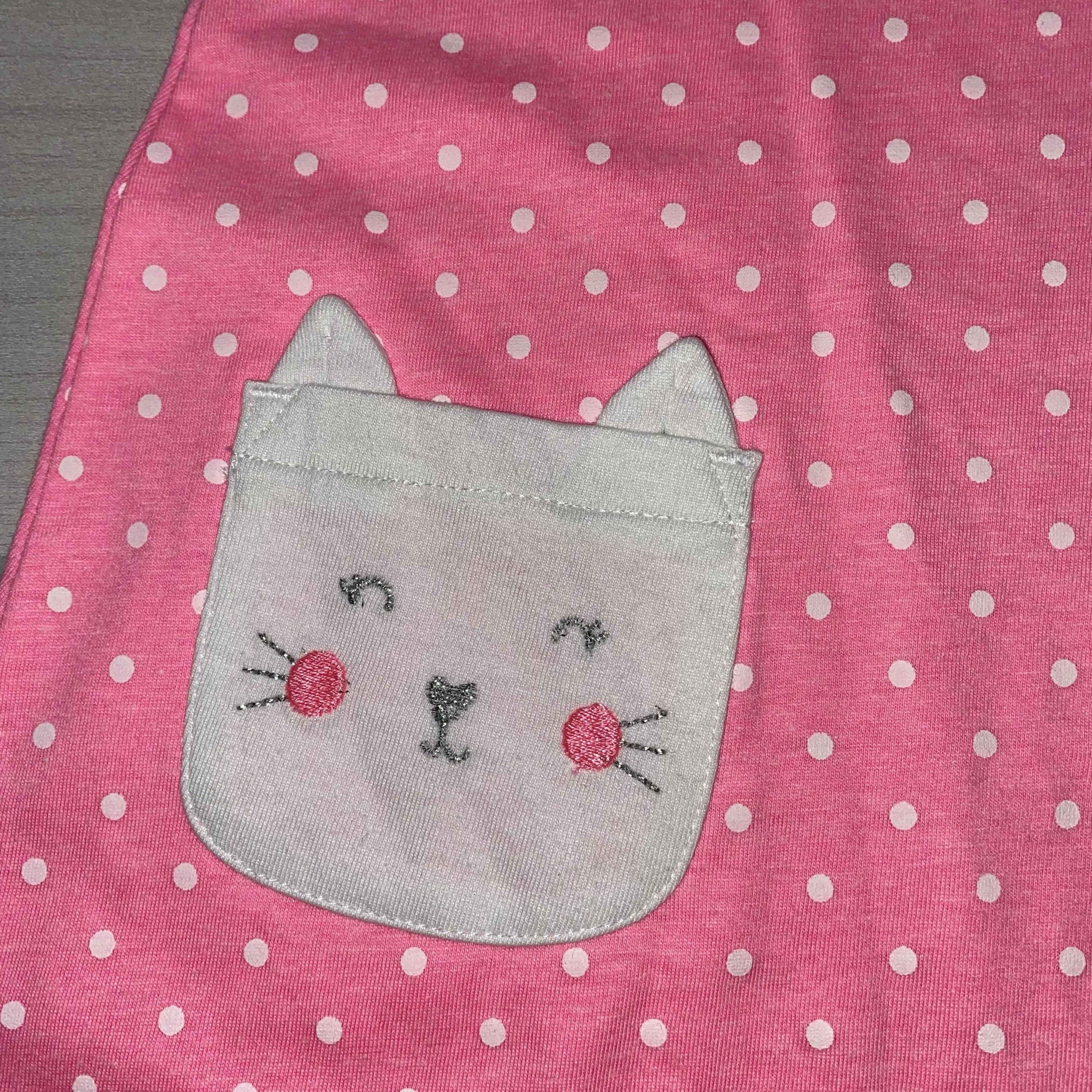 NEW Lightning Bug Pink Polka Dot Kitty Pocket Dress & Cover