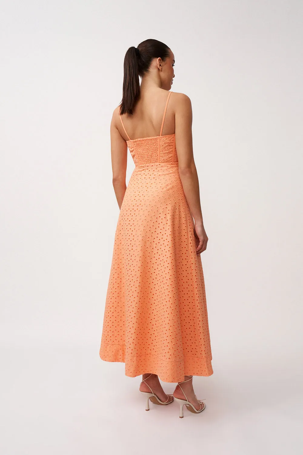 Penelope Peach Anglaise Dress - Peach