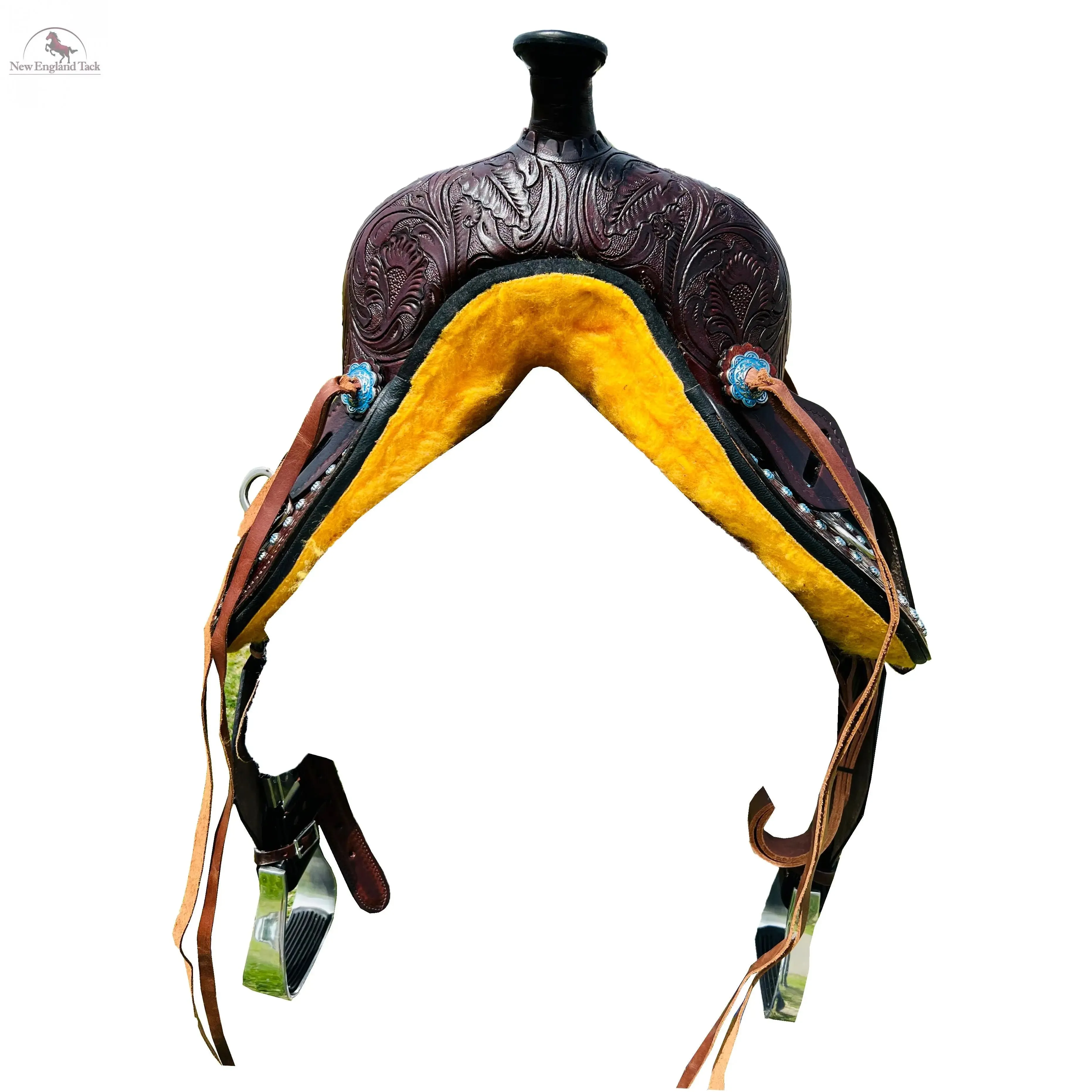 Resistance Western Pleasure Treeless Horse Saddle With Beads On The Skirt