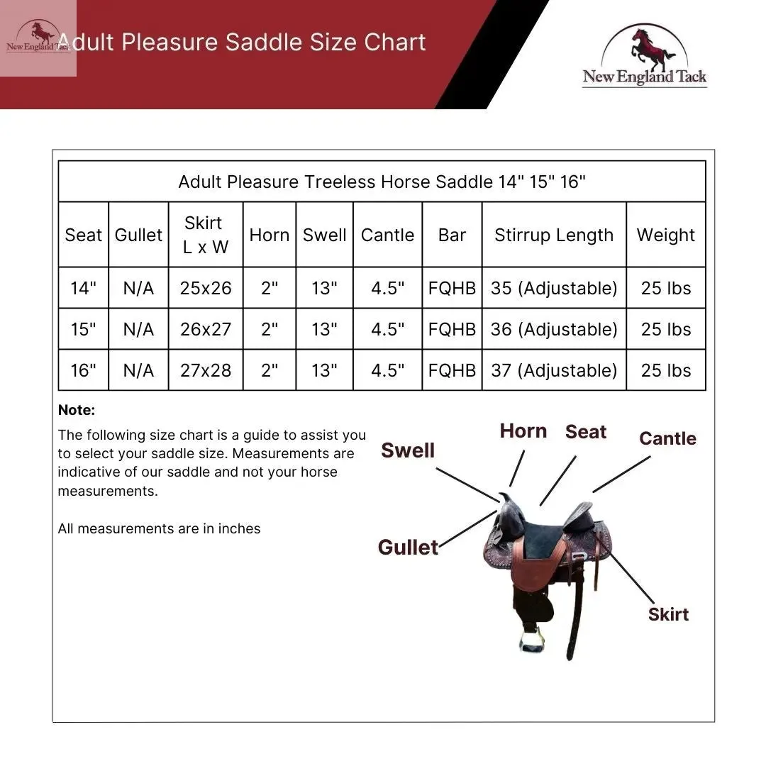 Resistance Western Pleasure Treeless Horse Saddle With Beads On The Skirt