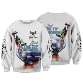 Tattoo Artist Shop White Just the Tip I Promise Personalized Name Sweatshirt Zipper Hoodie