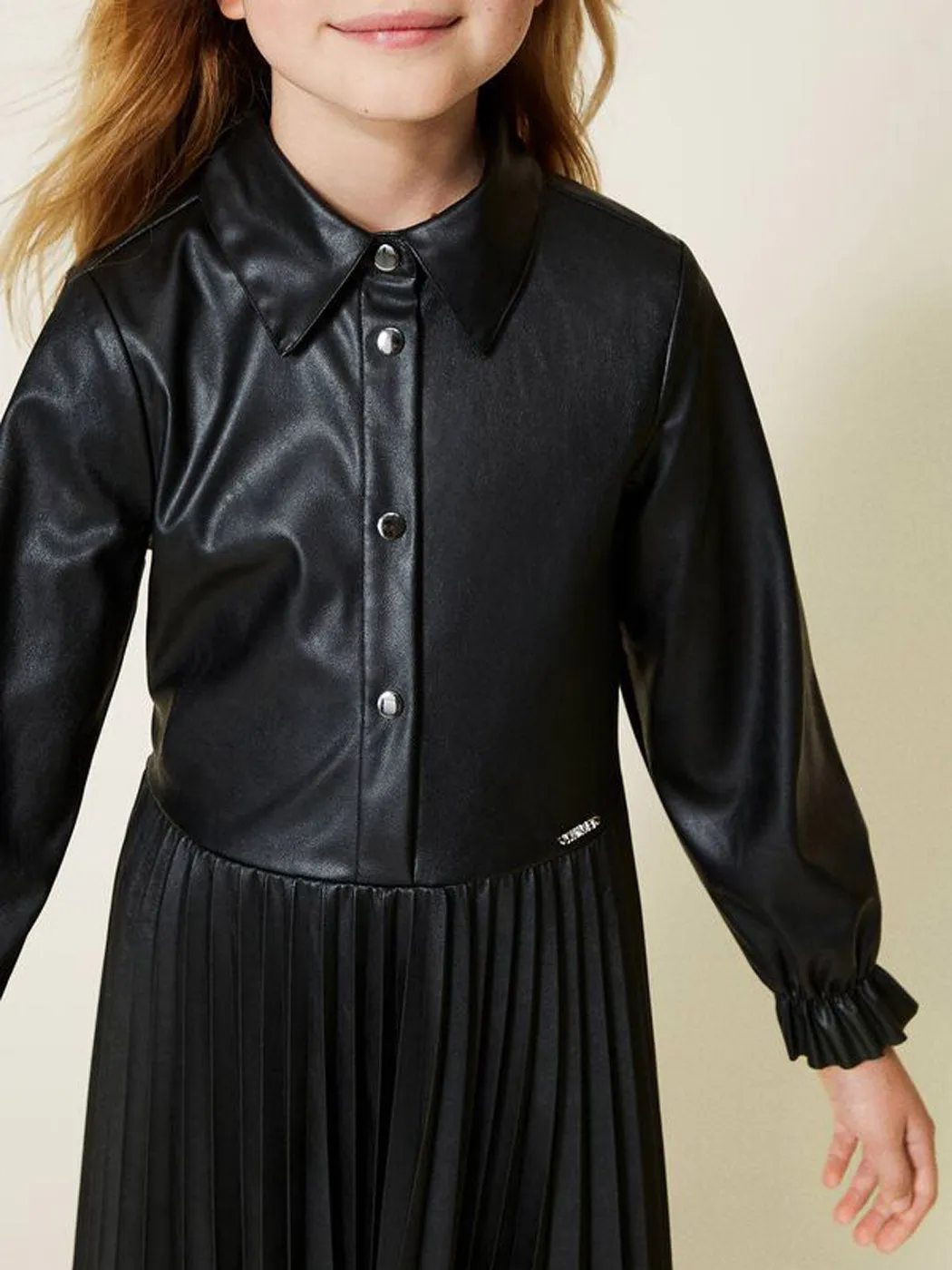 TWINSET Girl's Leather-like dress with pleats-222GJ2031